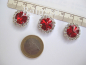 Preview: Strass Rund rot eingefasst 12 mm